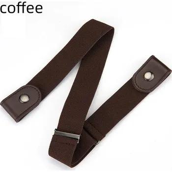 Opasek Elastický unisex opasek bez přezky - Kávová