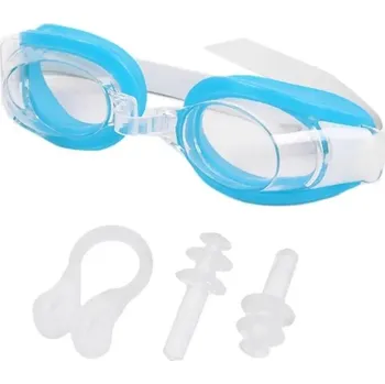Dětské plavecké brýle + nosní skřipec + špunty do uší 3 v 1 - Světle modrá