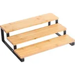 MSV organizér na kořenky ELIE, 3 poličky, černá ocel, bambus