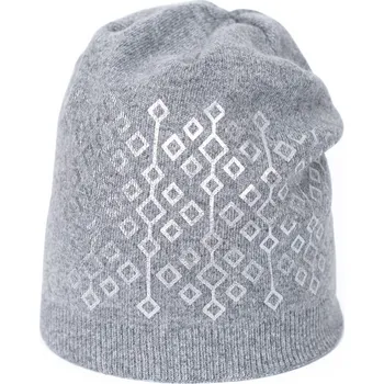 Čepice Šedá čepice se stříbřitou ozdobou