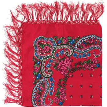 Šála Šál se vzorem a třásněmi - červený