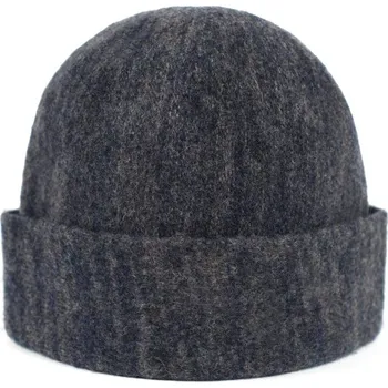 Čepice Elegantní zimní vlněná čepice šedo-modrá