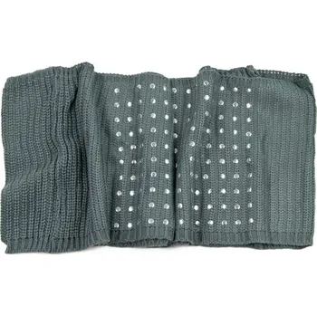 Šála Kruhová šála s třpytkami šedá