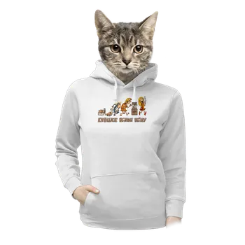 Dámská mikina Bastard Evoluce ranní kávy dámská mikina klokanka White