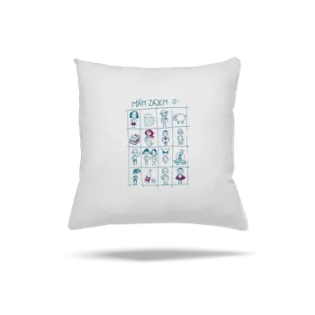 Polštář Bastard Mám zájem o + fix polštář White