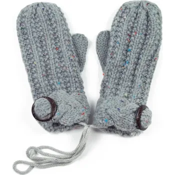 Šála Palcové rukavičky s knoflíkem šedé