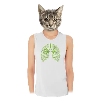 Bastard Ganja plíce dámské tílko volné White