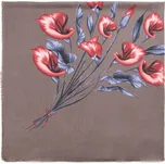 Béžový šátek se svazkem květin