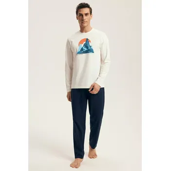 Pánské pyžamo Henderson Core 43475 Loji pyžamo délka/r M-3XL bílá L