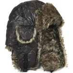 Blyštivá prošívaná ušanka hnědá