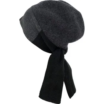 Čepice Elegantní šedá čepice na zavazování