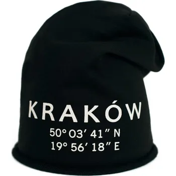 Pokrývka hlavy Přechodná tenká čepice s nápisem - černá