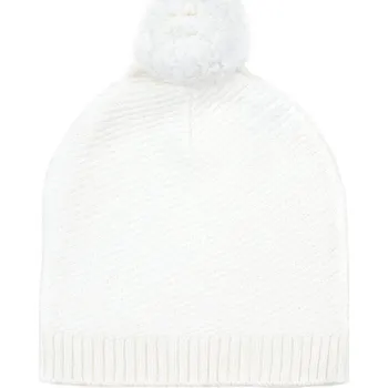 Čepice Bílá čepice s bambulí