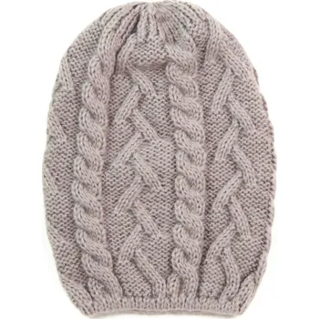 Čepice Pletená čepice s copánkovým vzorem béžová