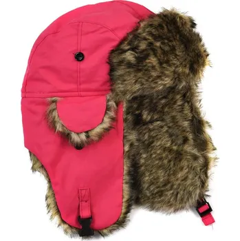 Čepice Dámská kožíšková ušanka růžová
