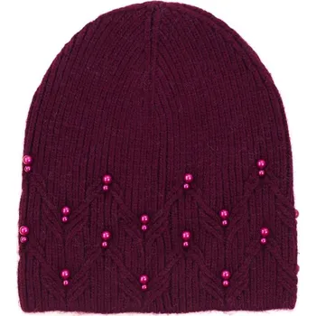 Čepice Čepice s perličkami bordó