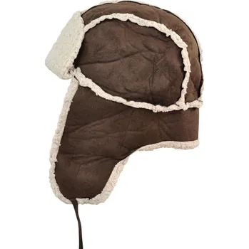 Čepice Ušanka s kožíškem hnědá