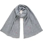 Šedá šála zdobená barevnými kamínky