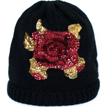 Čepice Zimní čerpice s růží