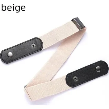 Opasek Elastický unisex opasek bez přezky - Béžová