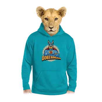 Chlapecká mikina Bastard Doberman dětská mikina klokanka Hawaiian Blue
