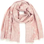 Šál s krajkou růžový