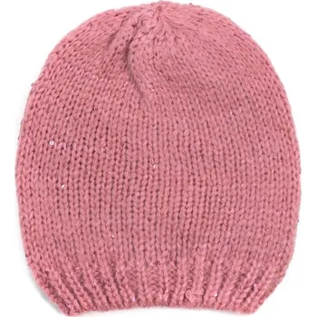 Čepice Pletená čepice s blýskavými flitry růžová