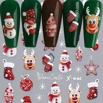 Umělé nehty Samolepicí Samolepky na nehty Dekorativní vánoční sněhulák Sob