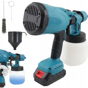 Stříkací pistole AKUMULÁTOROVÁ STŘÍKACÍ PISTOLE MALÍŘSKÁ PISTOLE 1000ML PRO MALOVÁNÍ