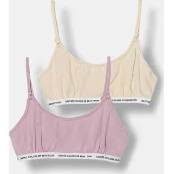Dámské oblečení Dětská podprsenka United Colors of Benetton 2-pack 3MC10R1IN.G.Season.9BYA béžová 02X, vel. 160
