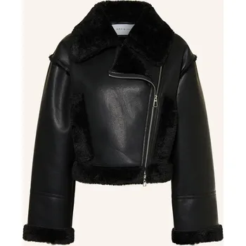 Mrs & Hugs Dámská Bunda V Koženém Vzhledu, černá, 40