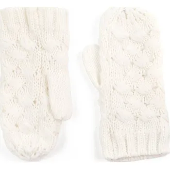 Palcové rukavice proplétané bílé