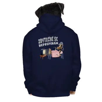 Pánská mikina Bastard Zbytečně se nepřepínám pánská mikina na zip Navy