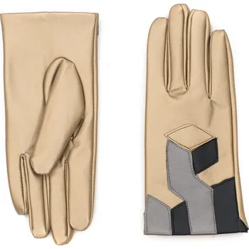 Šála Moderní rukavice Electro světle béžové - zlaté