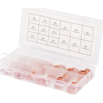 Těsnicí kroužky měděné 5–17,5 mm DIN 93, sada 150 ks - KS TOOLS 970.0040
