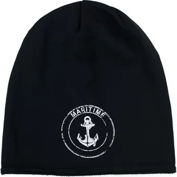 Pokrývka hlavy Tenká čepice s námořnickým motivem - černá