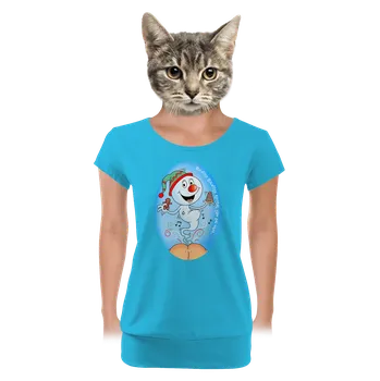 Dámské tričko Bastard Vánoční duch dámské tričko s lemem Blue Atol