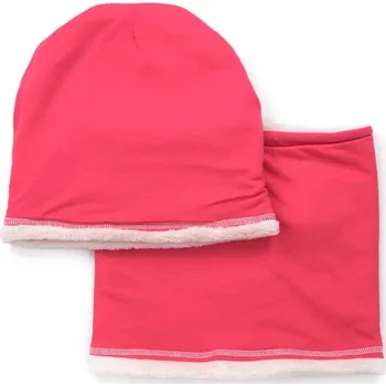 Šála Zimní komplet růžový