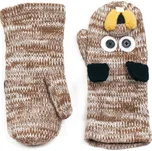 Hnědobílé zvířátkové rukavice