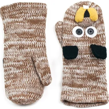 Šála Hnědobílé zvířátkové rukavice