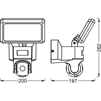 Lampička OSRAM SMART+ WiFi LED venkovní kamera FLOOD, grafitová, senzor IP44 tmavě šedá LED 23 W celkem - Doprava zdarma