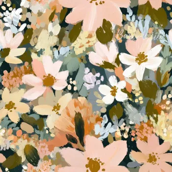 Úplet, Krémové podzimní květy (E) (Top kvalitní úplet Bella digitisk)