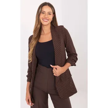 Pánský blejzr Hnědý dámský blejzr z viskózy s puntíkovým vzorem IT-MA-7684.81-brown Velikost: ONE SIZE