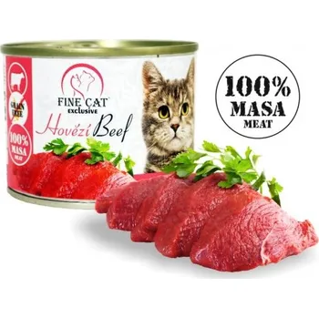 Krmivo pro kočku Fine Cat EXCLUSIVE konzerva pro kočky hovězí 100% masa 200g