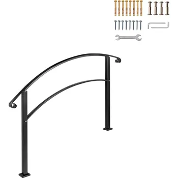 Zábradlí na schody, 1 nebo 3 stupně, černé kované železo