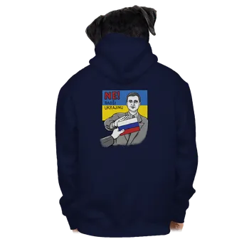 Pánská mikina Bastard Ne! Radši Ukrajinu pánská mikina na zip Navy