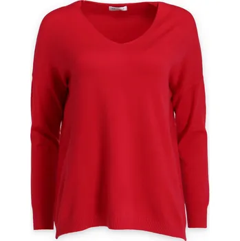 Dámský svetr Svetřík úplet Damod 6342 Over size barva: červená