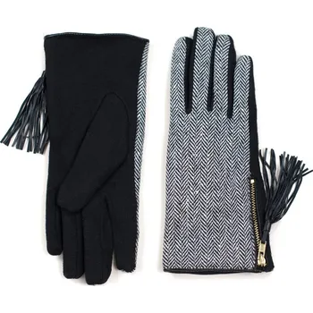 Čepice Černobílé rukavice se zipem