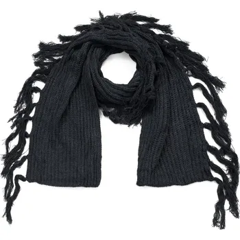 Šála Dámský pletený šál s třásněmi černý