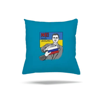 Polštář Bastard Ne! Radši Ukrajinu polštář Blue Turquoise